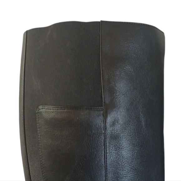 Kelly & Katie Black Knee High Boots Heeled Boots with Chunky Block Heel Boots 10 - Picture 7 of 11